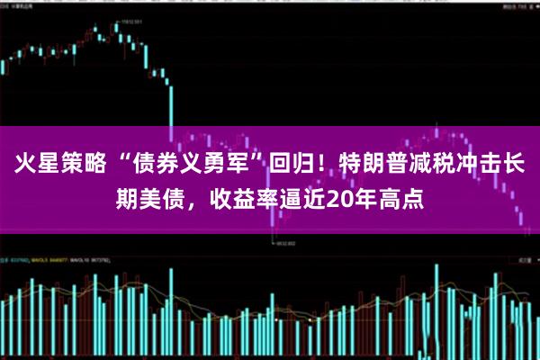 火星策略 “债券义勇军”回归！特朗普减税冲击长期美债，收益率逼近20年高点